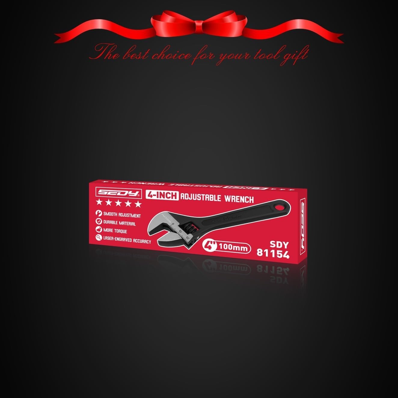 Mini Adjustable Wrench 4 Inch Small Wide Jaw Spanner with Inch Metric Scale