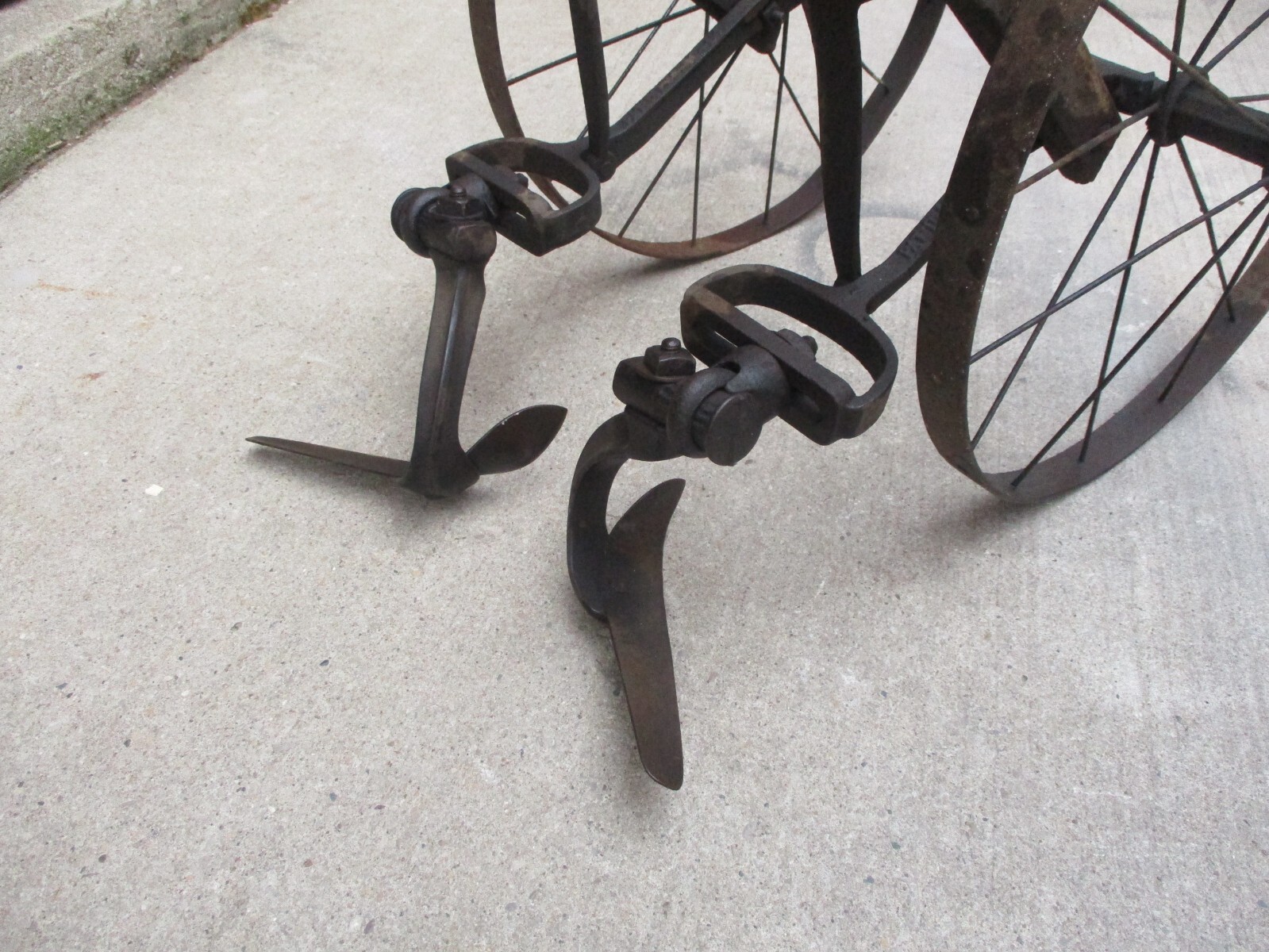 Antique 1900's Excelsior Double Wheel Farming Garden Cultivator Plow Wood /Metal