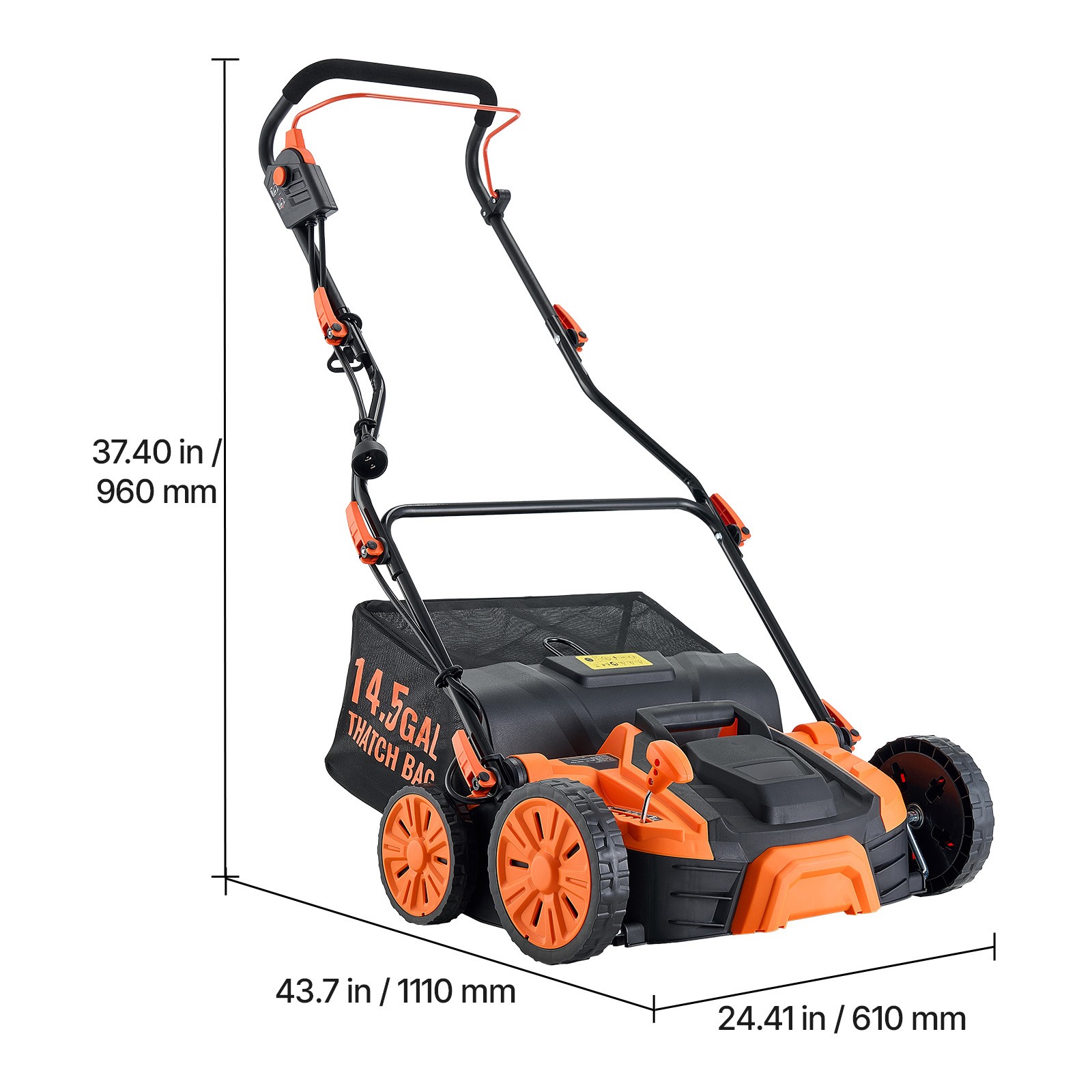 Uimoso 16-Inch Electric Lawn Dethatcher and Scarifier 2-in-1 Equipment 15 Amp