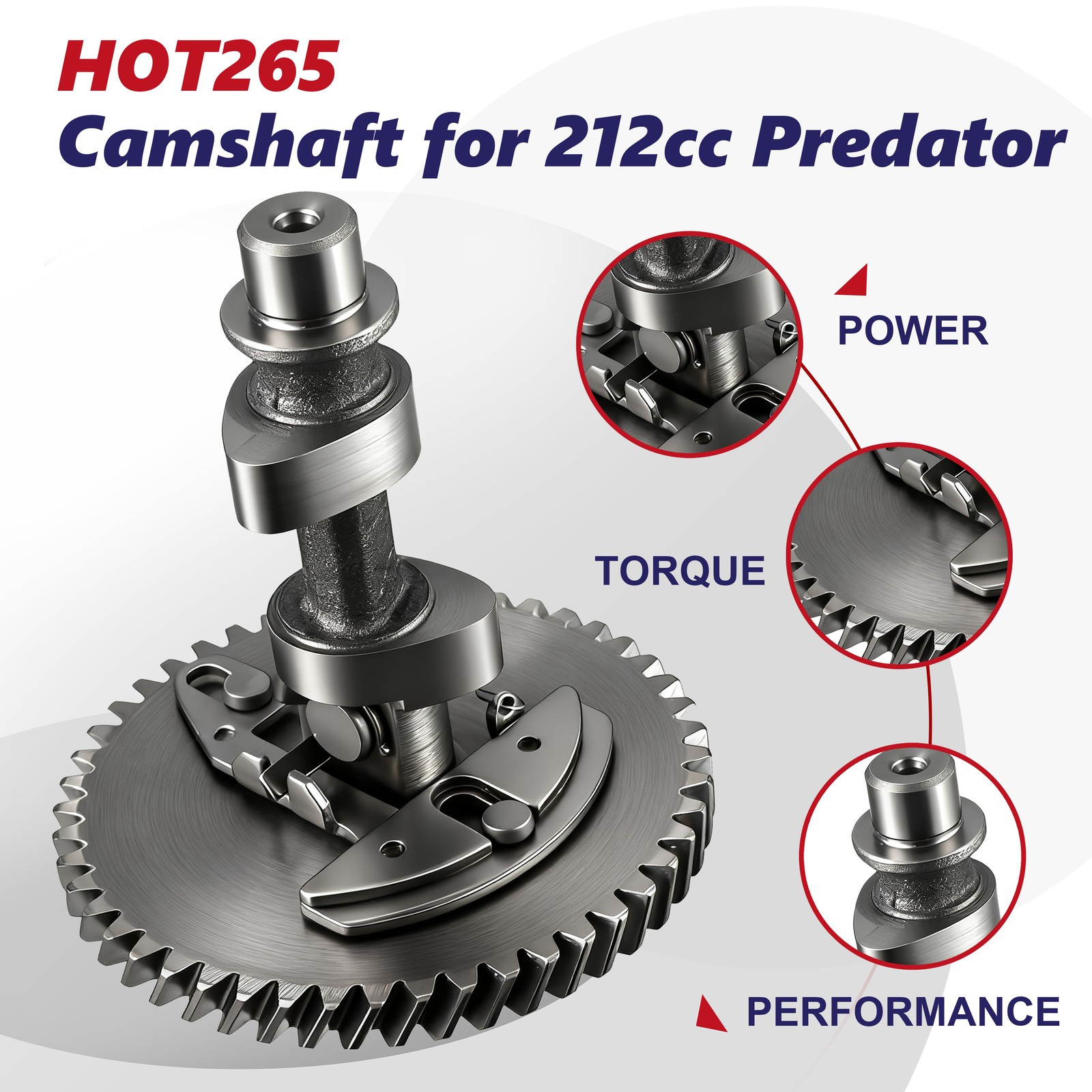 HOT265 Camshaft For 212cc Non-Hemi Predator to Improve Engine's Power Torque