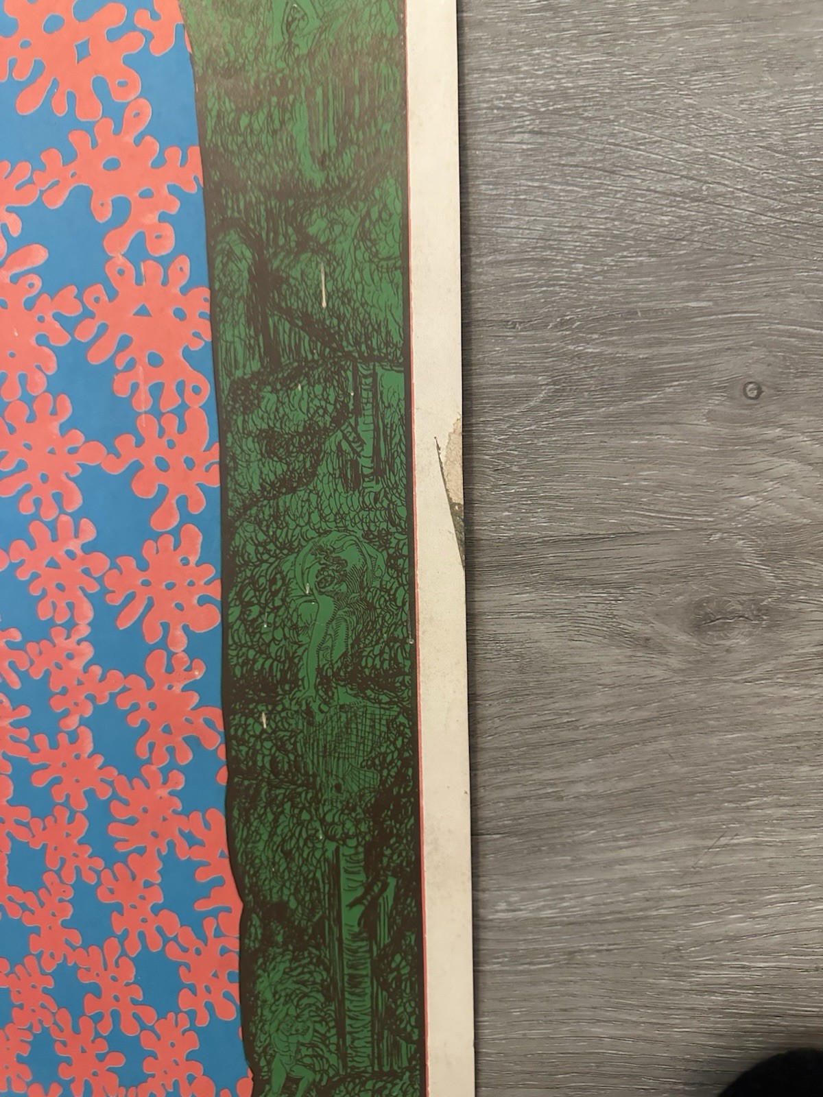 Rare Psychedelic Art Poster MIRAGE by Satty 3x35" 1967 Vintage San Francisco