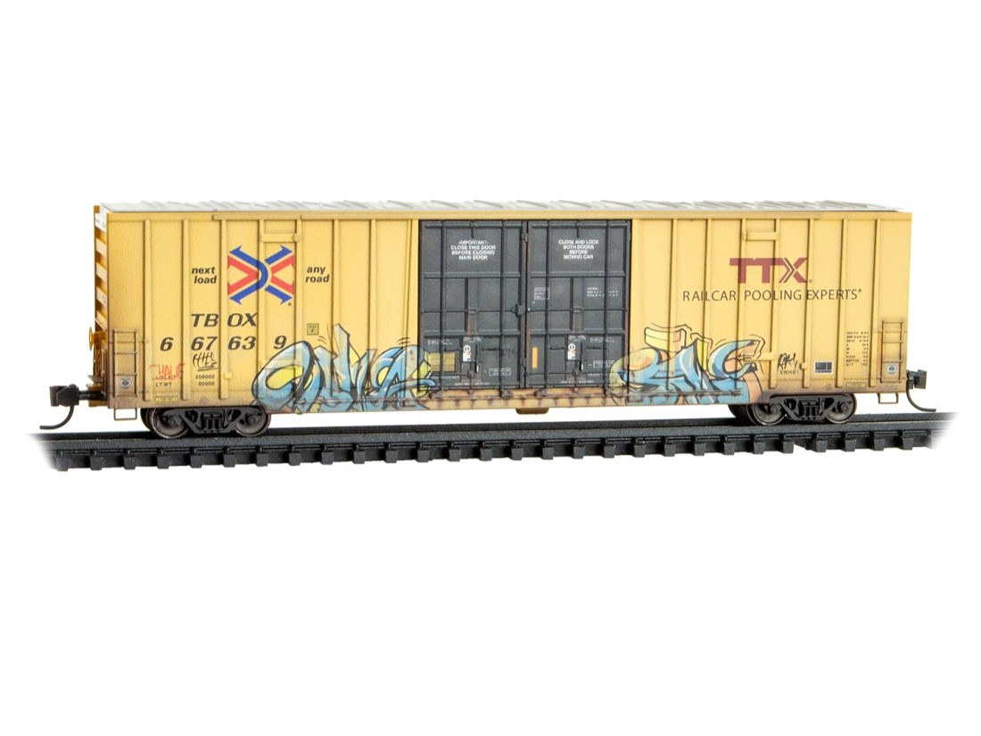 Micro-Trains N 123 44 023 TTX TBOX Trailer Train Weathered 60' High-Cube Boxcar
