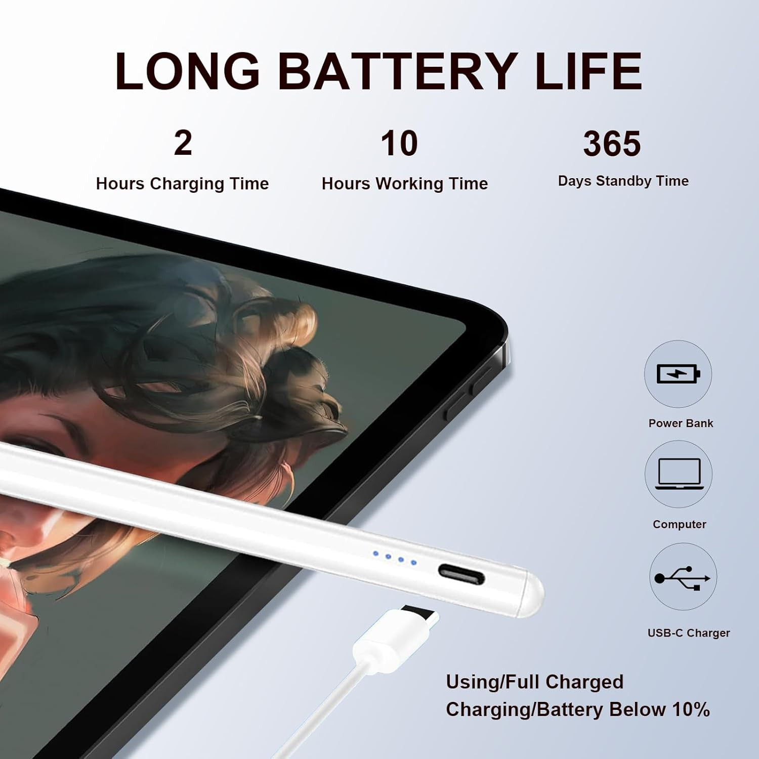 Stylus Pen Android for Samsung Galaxy Tab A9/A9Plus/A8/A8Plus/A7/A7Lite Tablet S