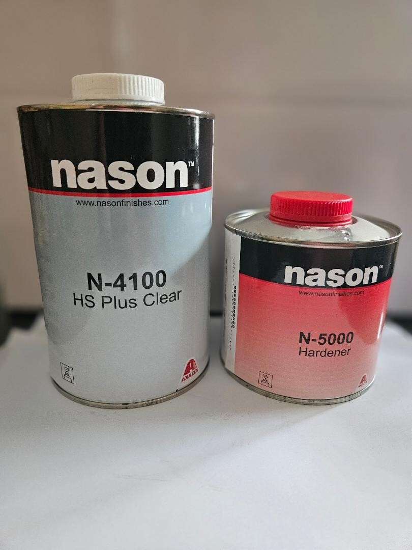 NASON N-4100 HS PLUS EURO CLEAR COAT WITH HARDENER N-5000 AXALTA MADE iN GERMANY