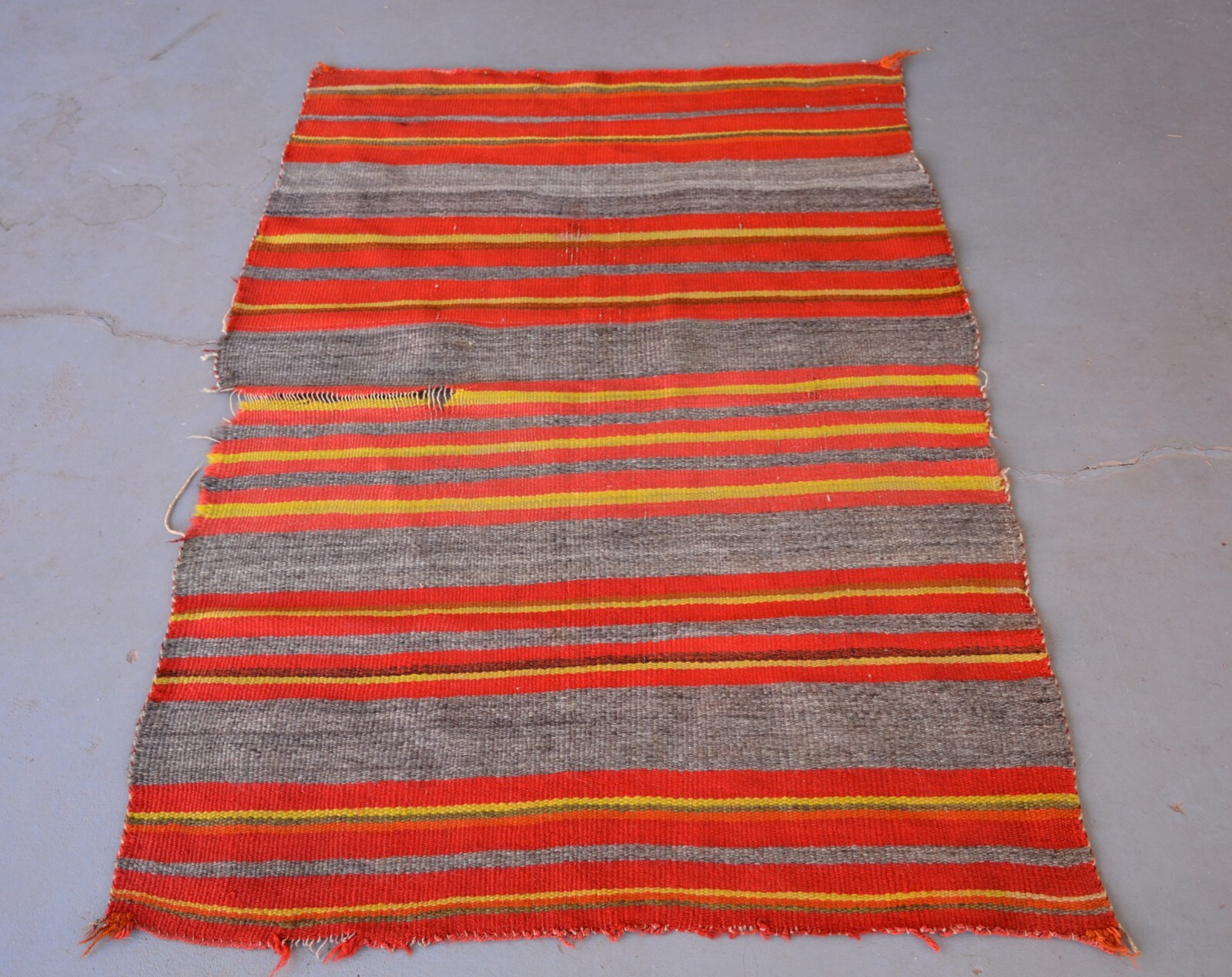 Early Navajo Child's Wearing Blanket - Circa 1890s - Stripes, Soft Wools