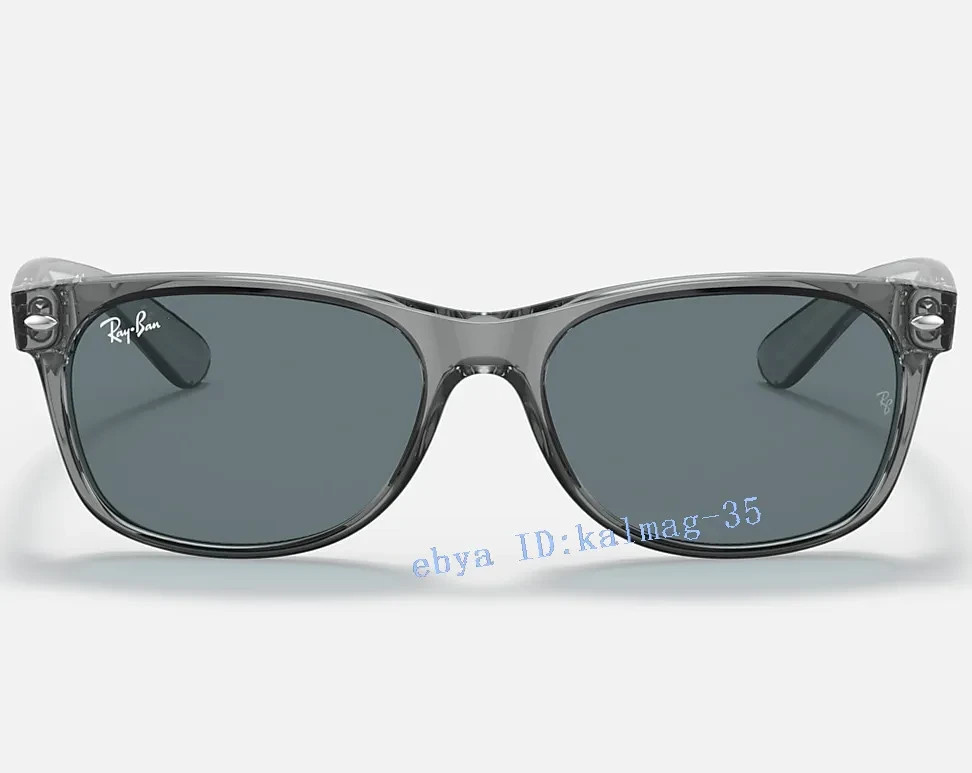 Ray-Ban RB2132 New Wayfarer Sunglasses 55mm Grey Frame Blue Lens UV400