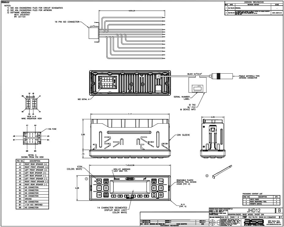 Jensen Heavy Duty JHD12B Media Reciever AM/FM, Bluetooth, Weatherband