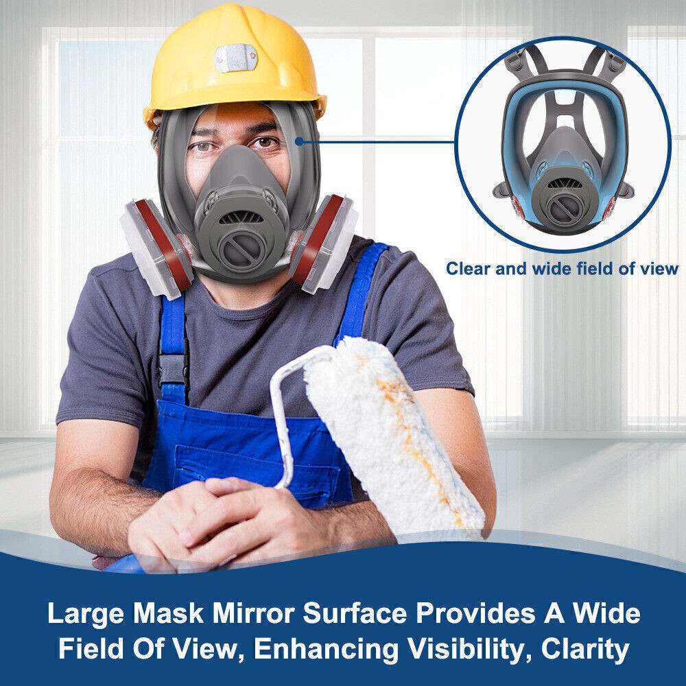 15 IN 1 Gas Mask Full Face Respirator Paint Spray Chemical Facepiece Safety 6800