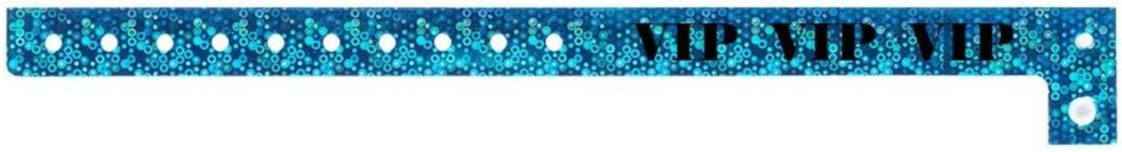 500 Holographic Blue VIP Plastic Secure Snap Wristbands - 5/8" x 10" - Adjus...