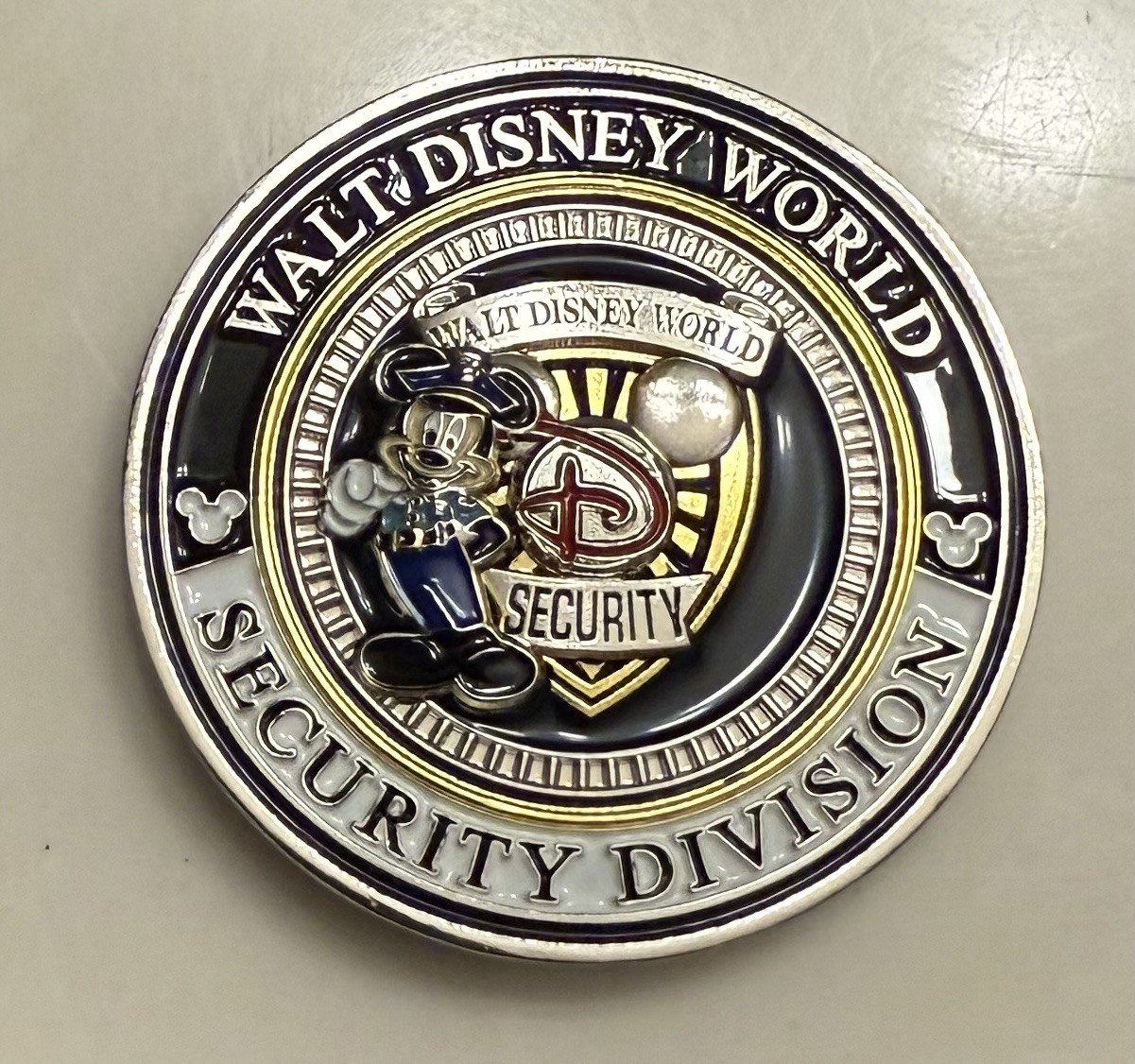 Disney Security Challenge Coin. Character Created Coin
