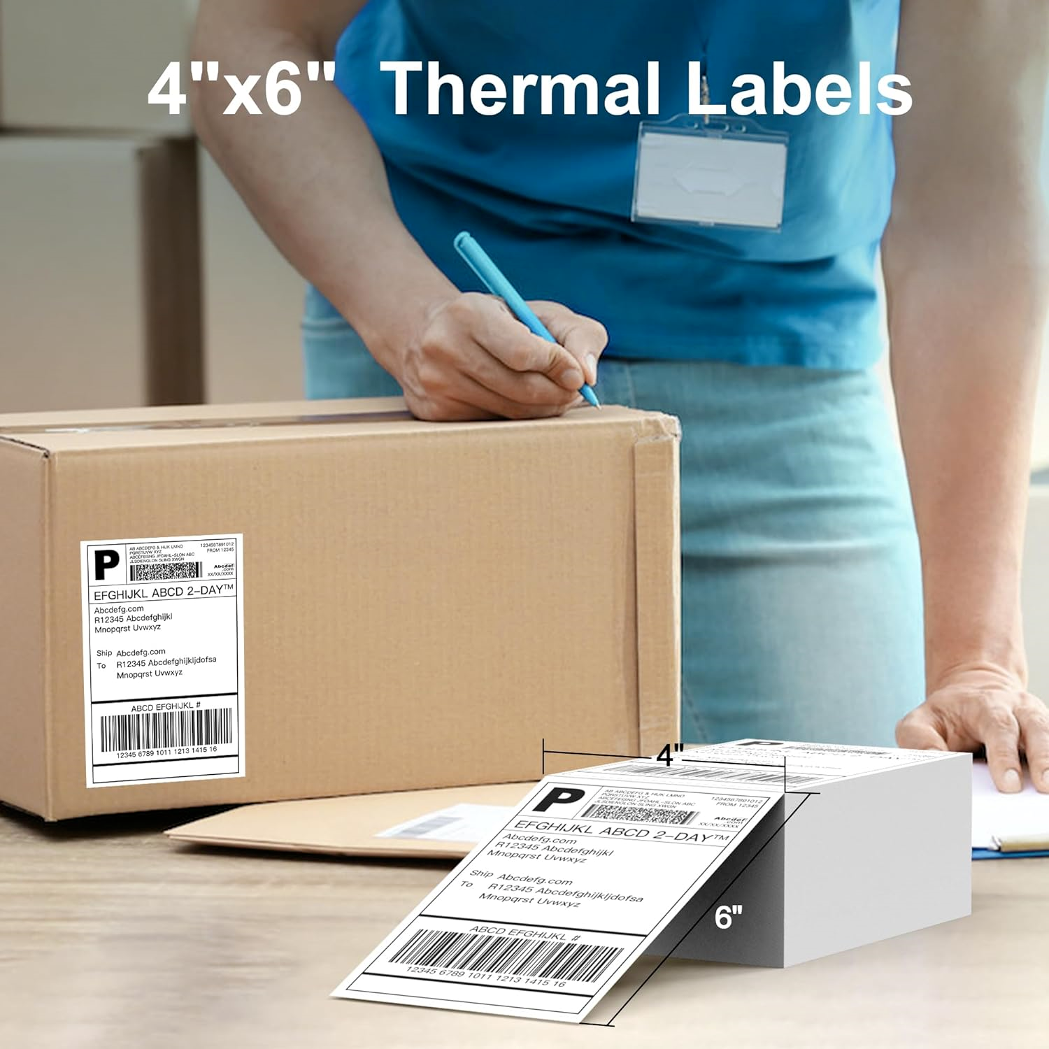 4x6 Thermal Direct Shipping Label Compatible with MUNBYN, Rollo, IDPRT SP420,