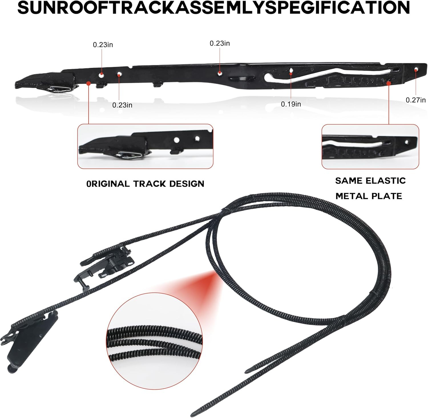 FL3Z16502C22 Sunroof Glass Cables FL3Z1651070E LH/RH Sunroof Guide Track Kit FL3