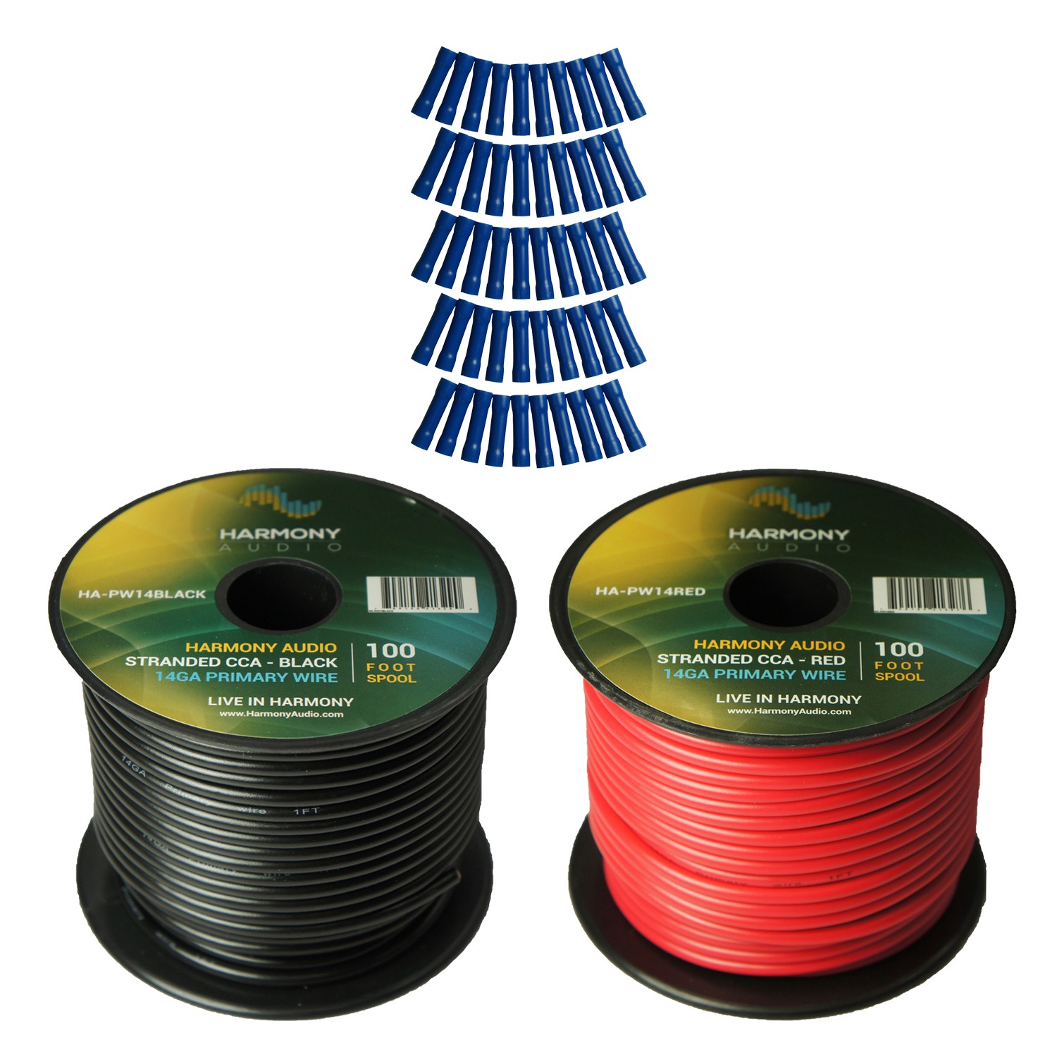 Harmony Car Primary 14 Gauge Power or Ground Wire 200 Feet 2 Rolls Red & Black