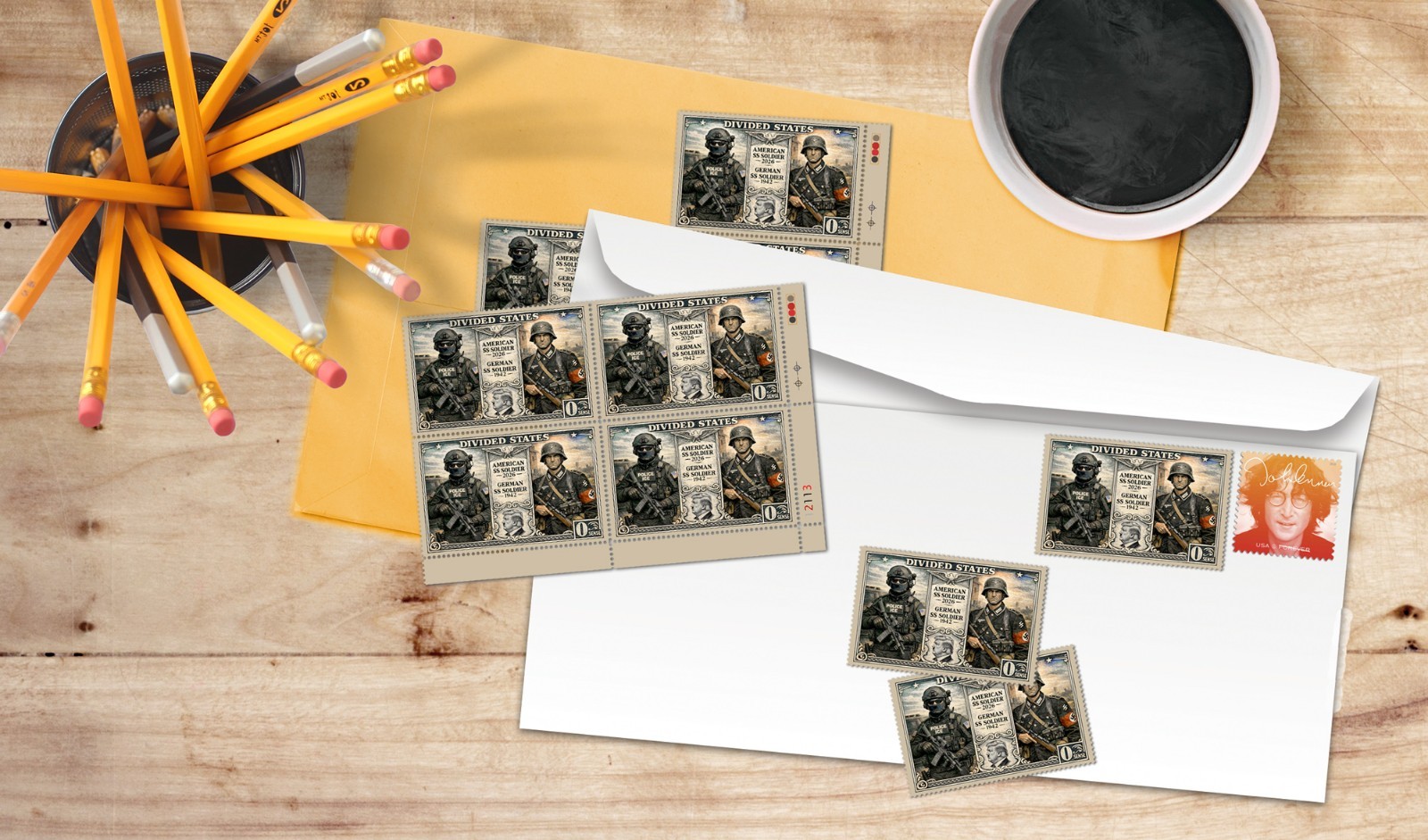 Trump - American SS Are Here! - (Artistamp, Faux Postage, Cinderella)