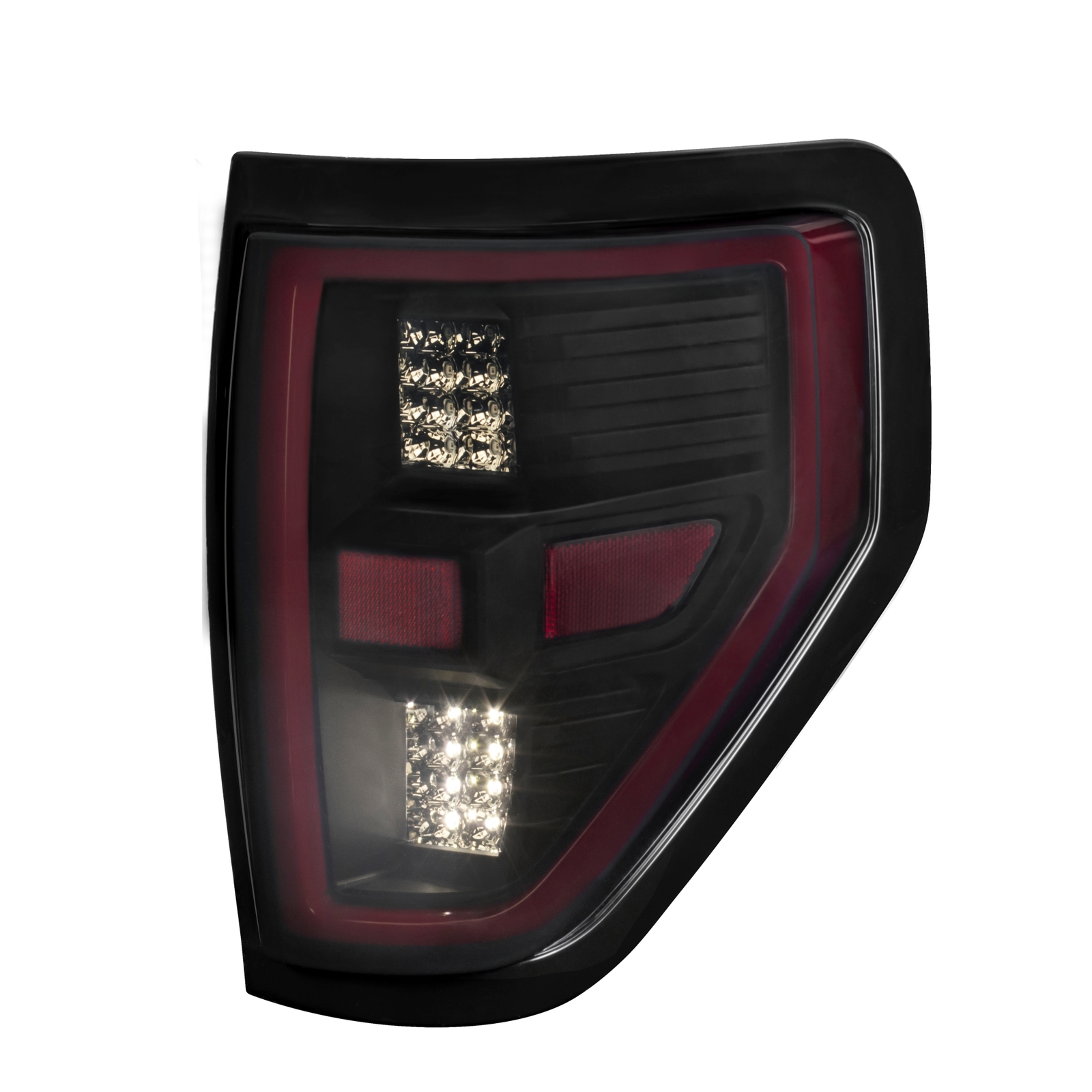 For 2009-2014 Ford F150 LED Tube Brake Lamp Smoke Lens Tail Lights Left & Right