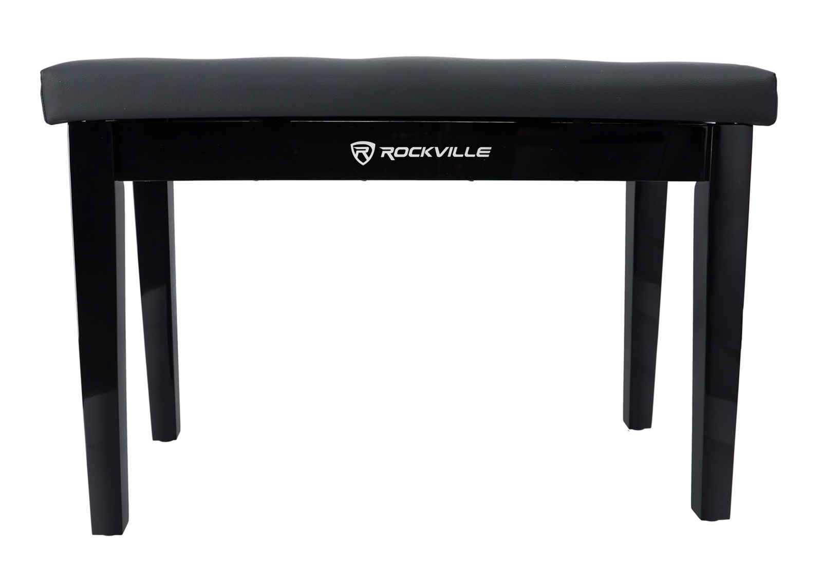 Rockville PB7 BLACK Premium Piano Bench w/Thailand Wood, Comfy Padding + Storage