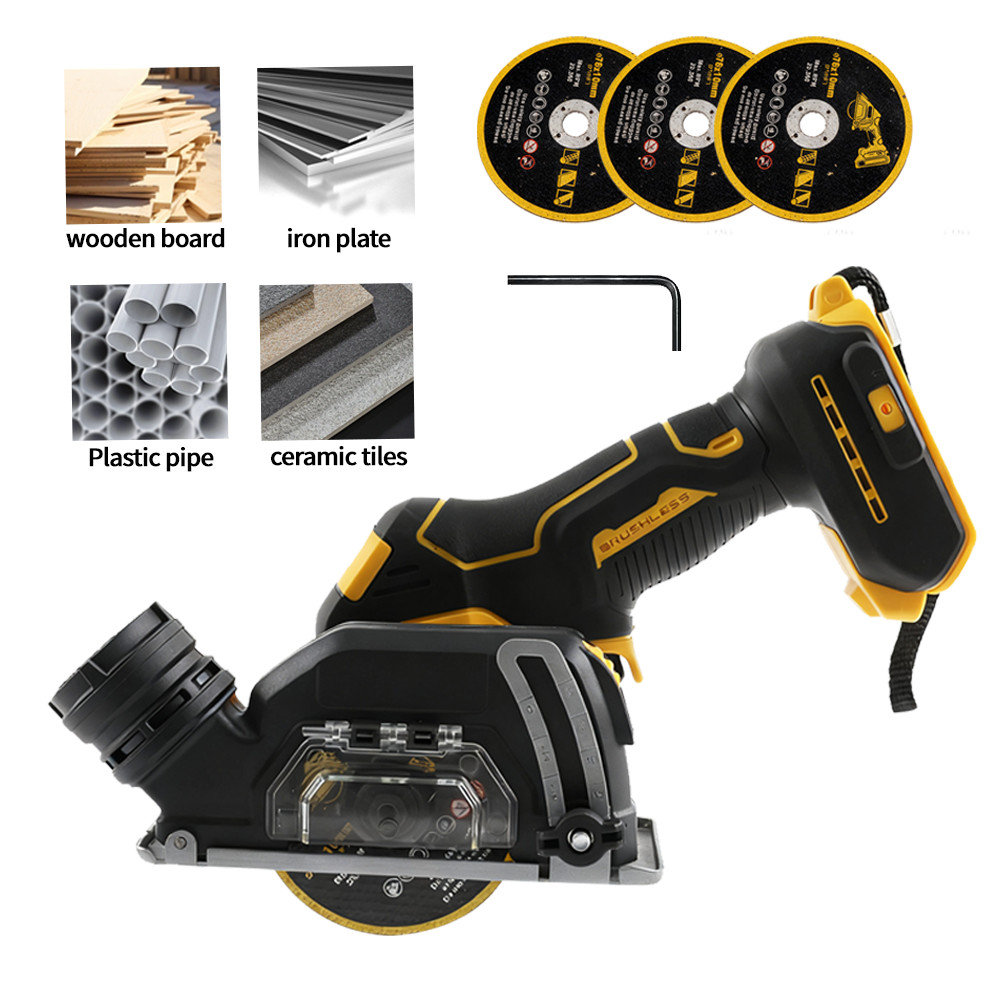 Compact 3" Electric Circular Saw - Brushless Motor, Fits DEWALT 20V/18V