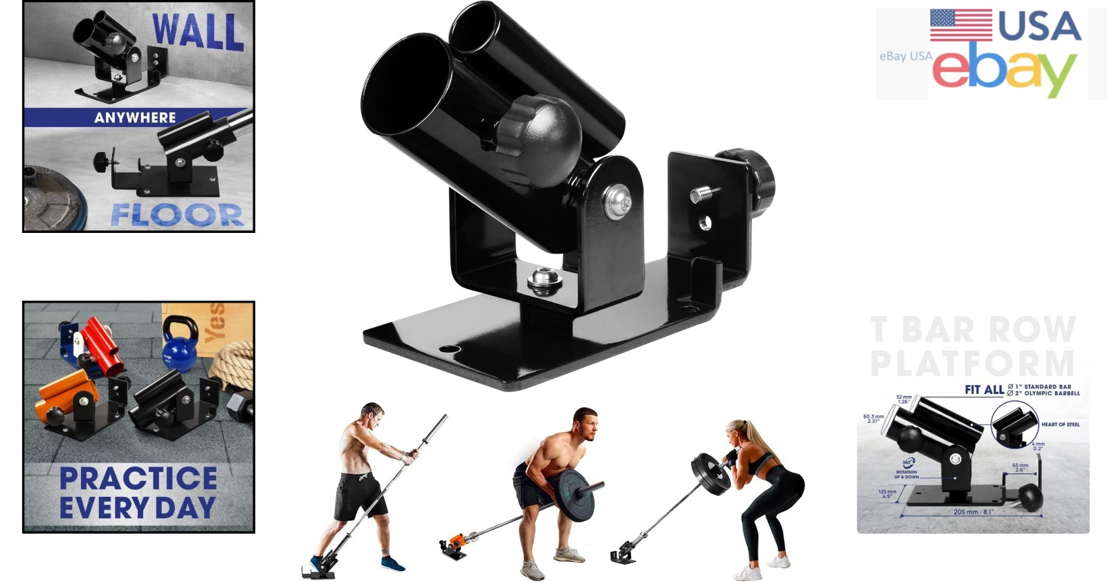 Heavy-Duty Landmine Handle with Textured Rubber Grip for Strength Training