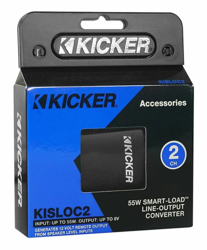 46KISLOC2 KICKER Speaker Wire-to-RCA Line-Out Converter 2 Channel w/+12v Turn On
