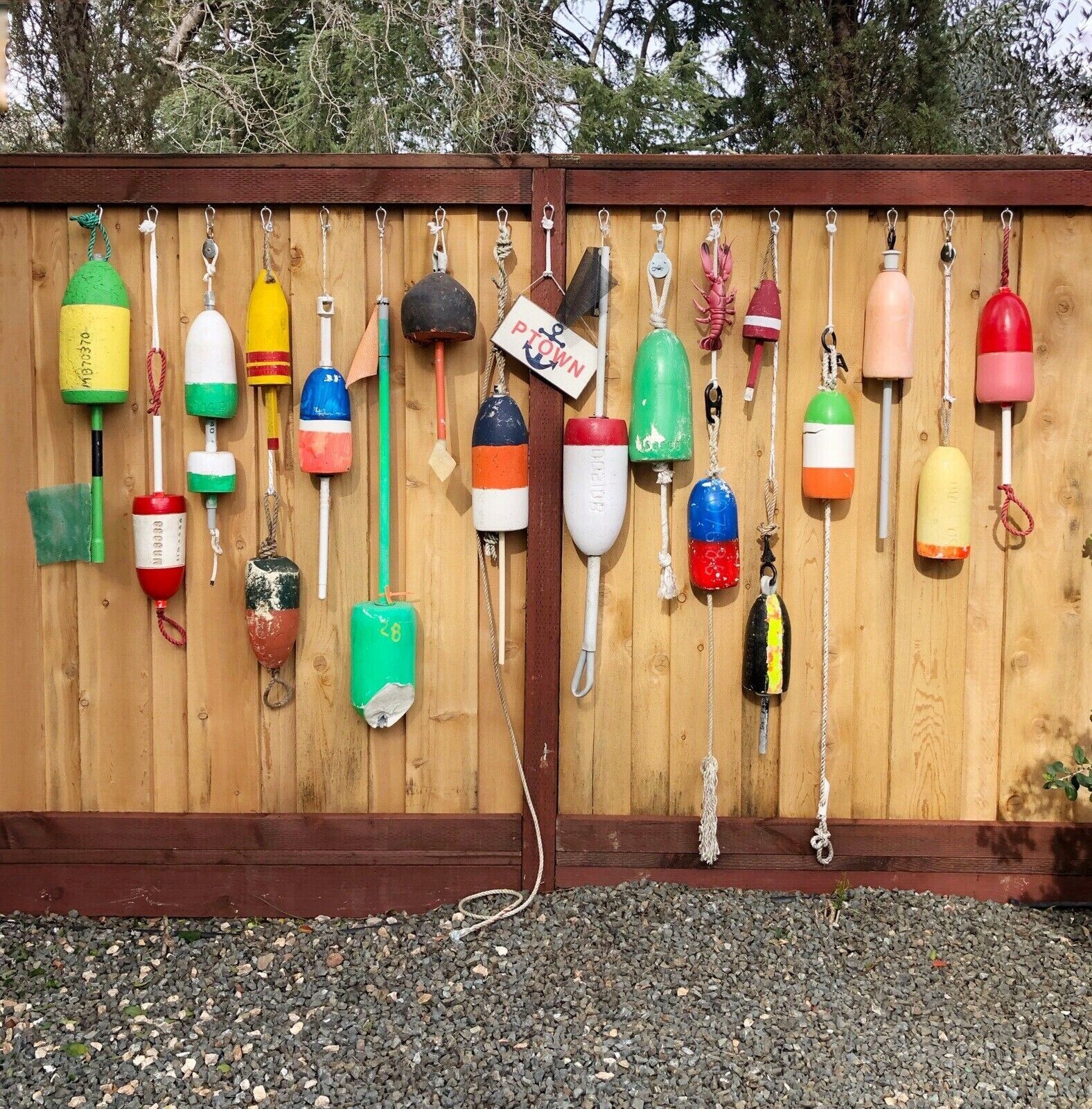 FREE SHIP 205 Maine Lobster BUOY nautical pot bouy float shore crab Lake CAPE