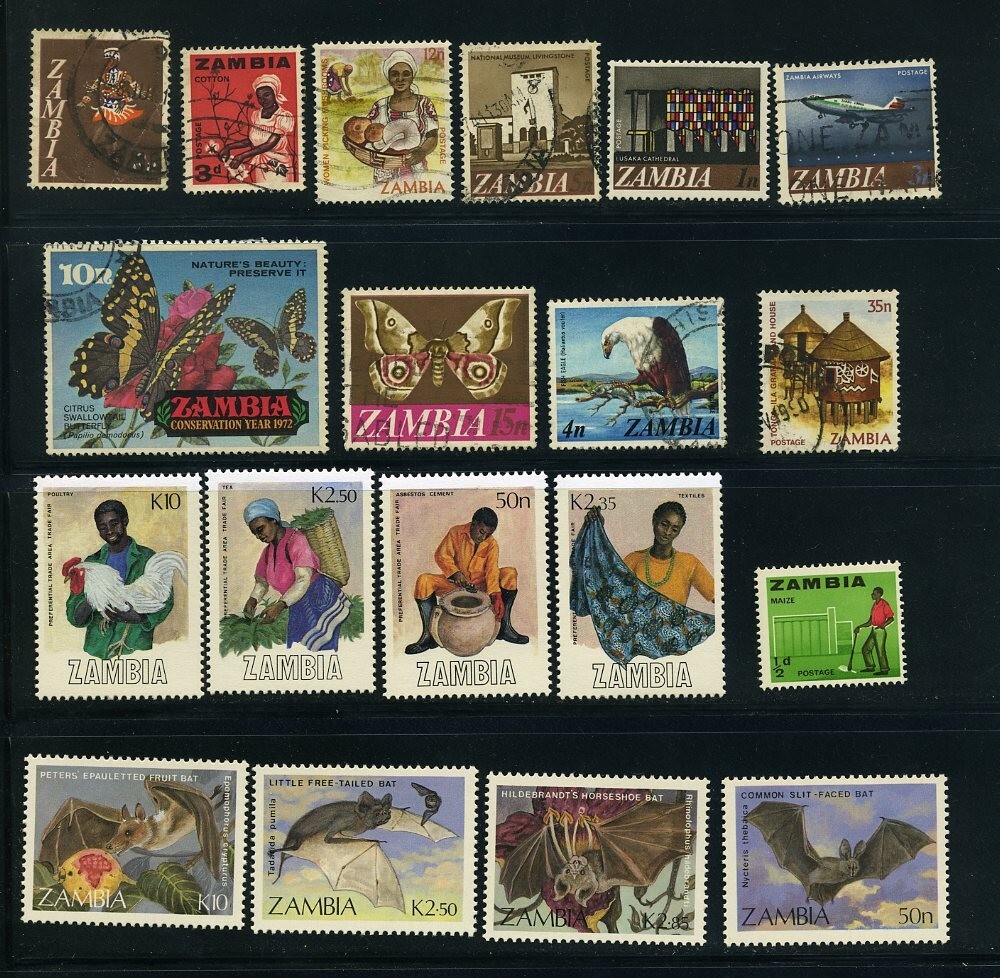 Zambia MNH MH & Used Stamp Lot - All different & unchecked #Zam01