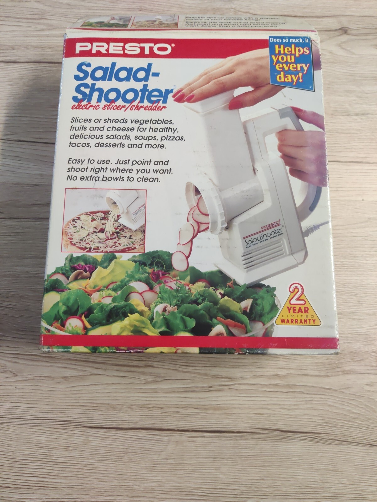 Presto 02910 Salad Shooter Electric Food Slicer Shredder New Open Box