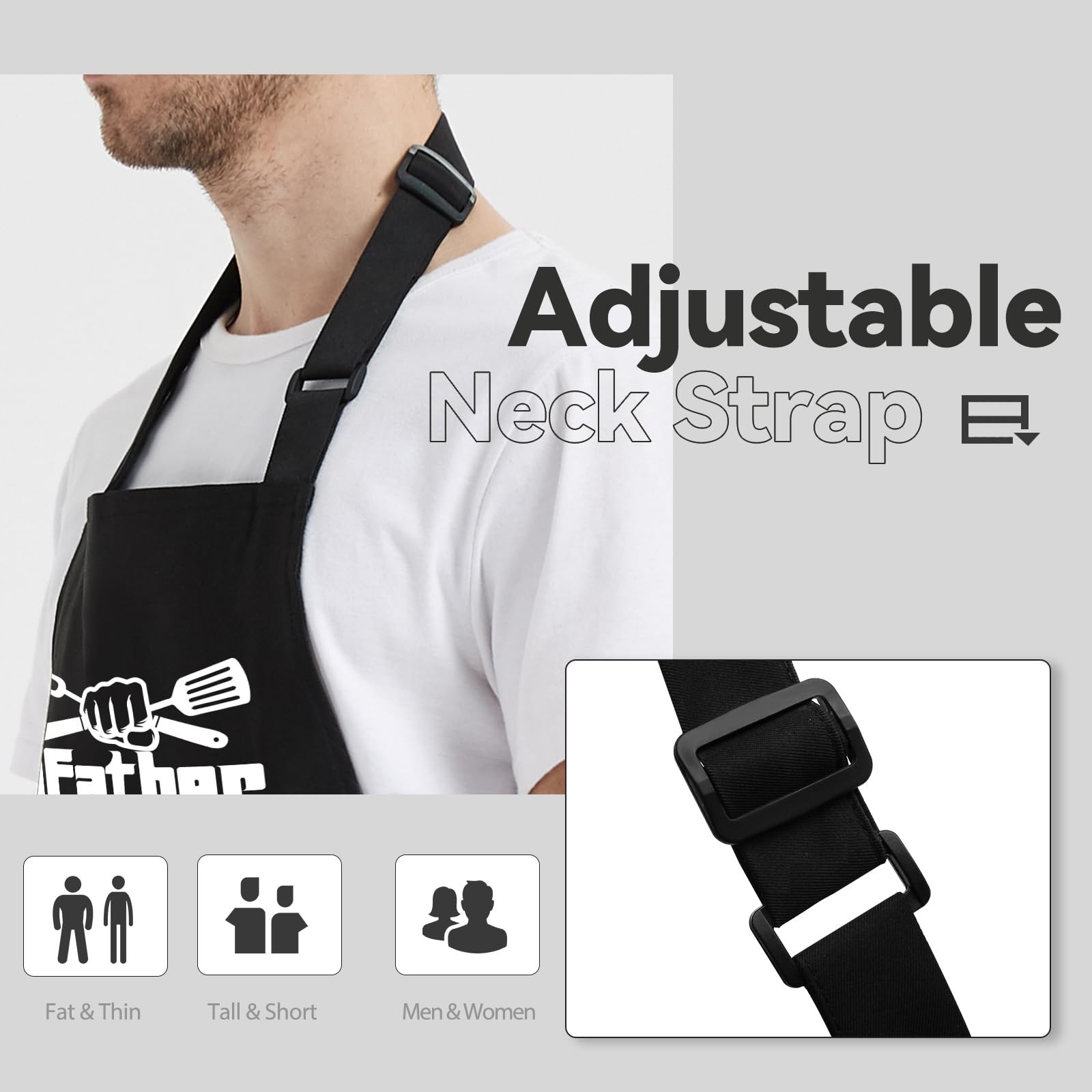 Funny Aprons for Men, Chef Apron with 3 Pockets, Perfect for Kitchen Cooking,...
