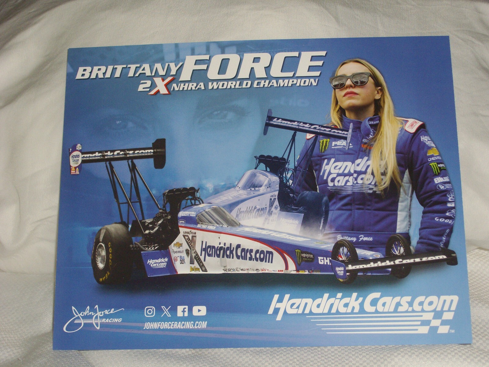 2024 BRITTANY FORCE HENDRICK CARS.COM TOP FUEL DRAGSTER NHRA POSTCARD