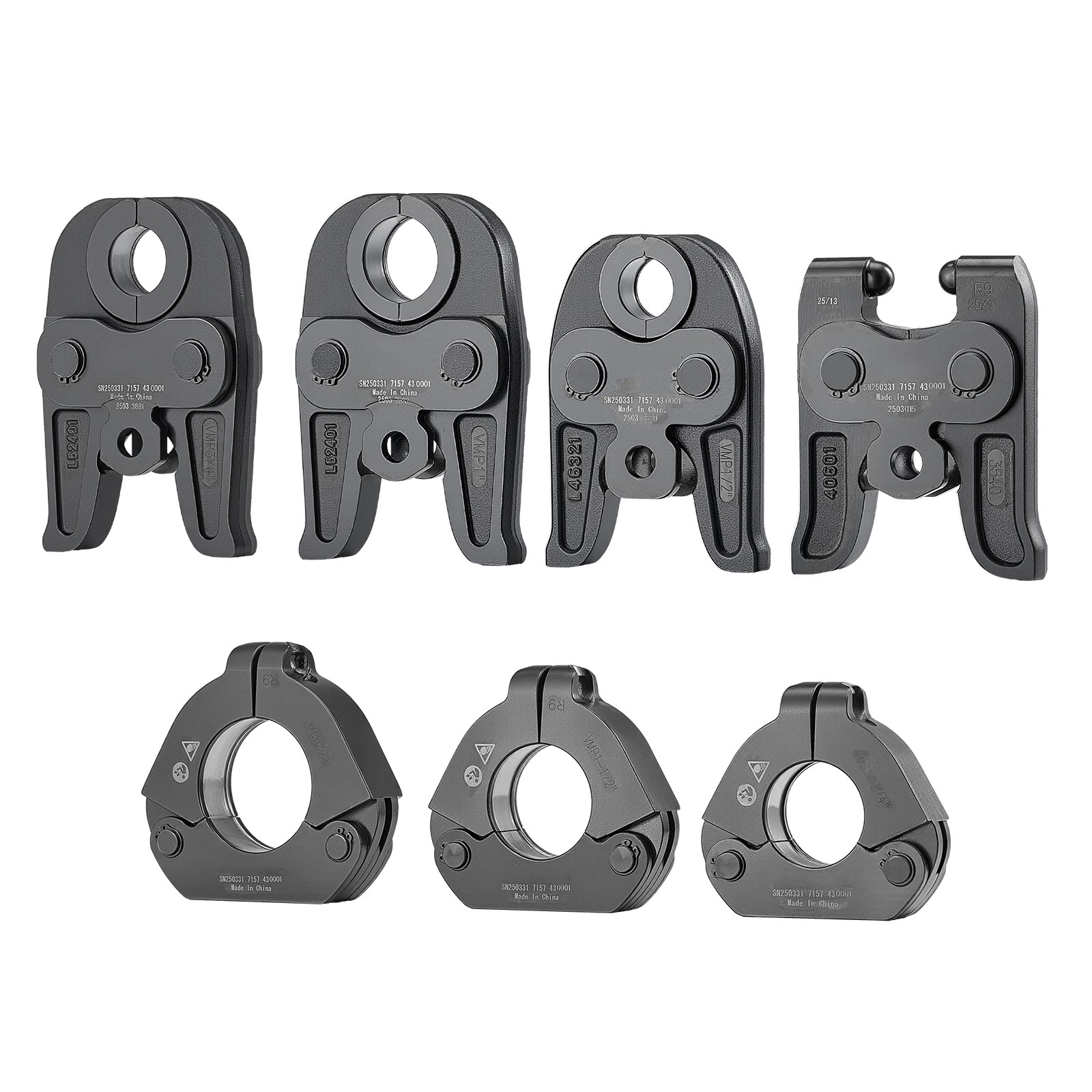 7 PCS MegaPress Pressing Kit 1/2" to 2" for Standard Press Tools with Case