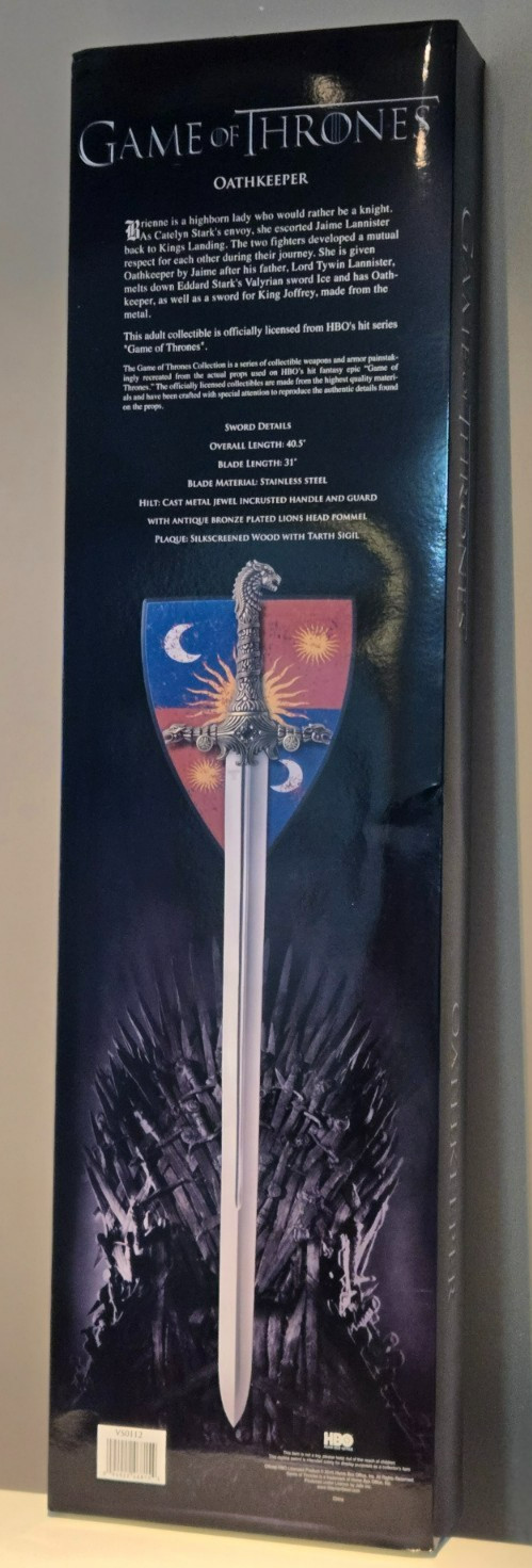 Game of Thrones Brienne of Tarth Valyrian Steel OATHKEEPER Sword Replica w/Boxes