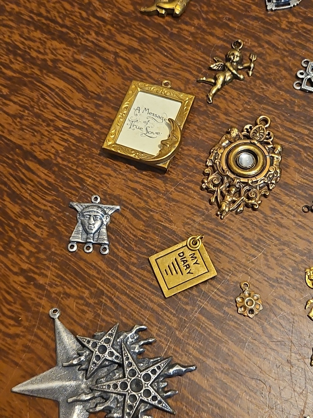 Lot Of 50 Mixed Parts Pcs France Vintage 60s Brass Stampings Findings Jewelry 25