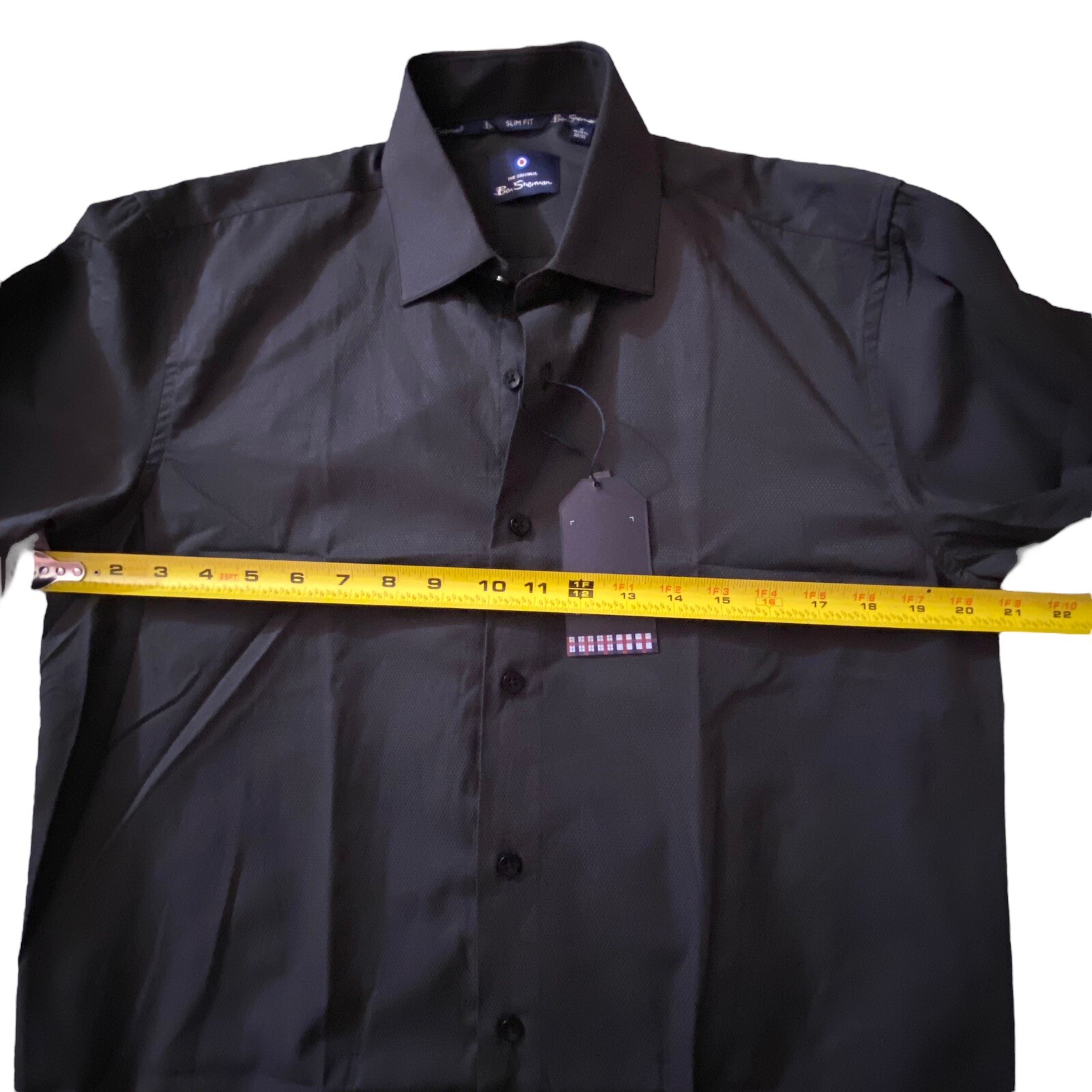 NWT Ben Sherman Slim Fit Black Button Down Dress Shirt Men’s M 15/15.5 32/33