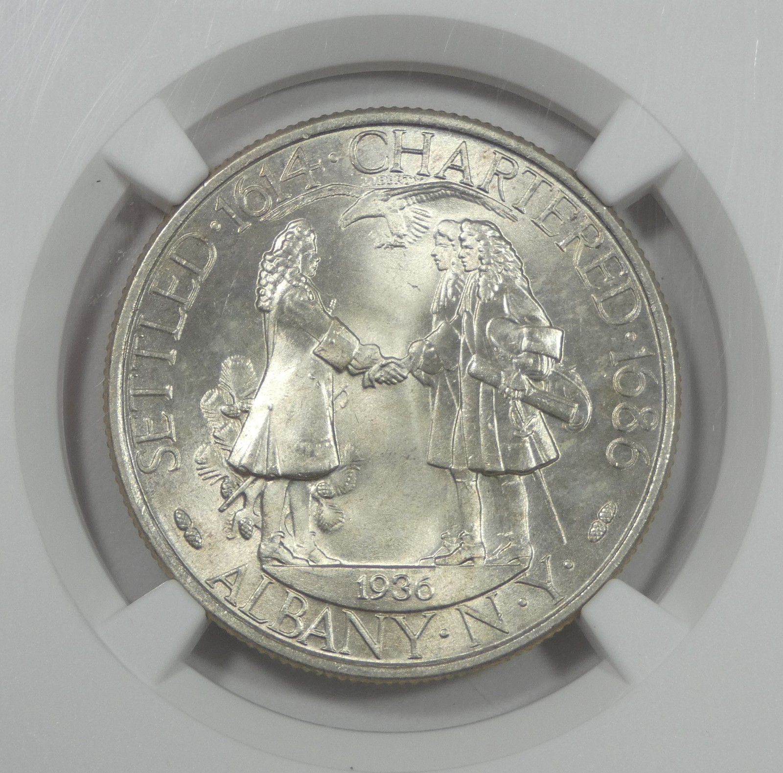 1936 Albany, NY Charter Silver Commemorative Half Dollar CERTIFIFED NGC MS 65