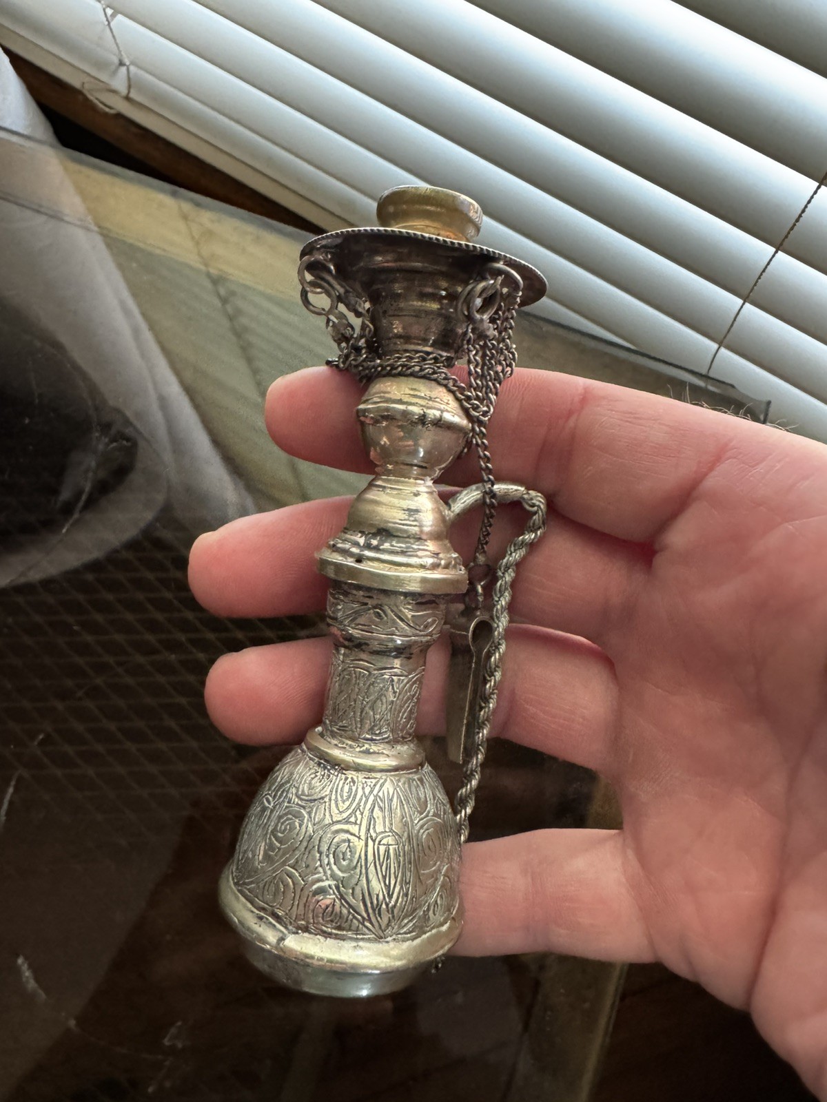 1940’s Egyptian Sterling Silver Hookah Miniature