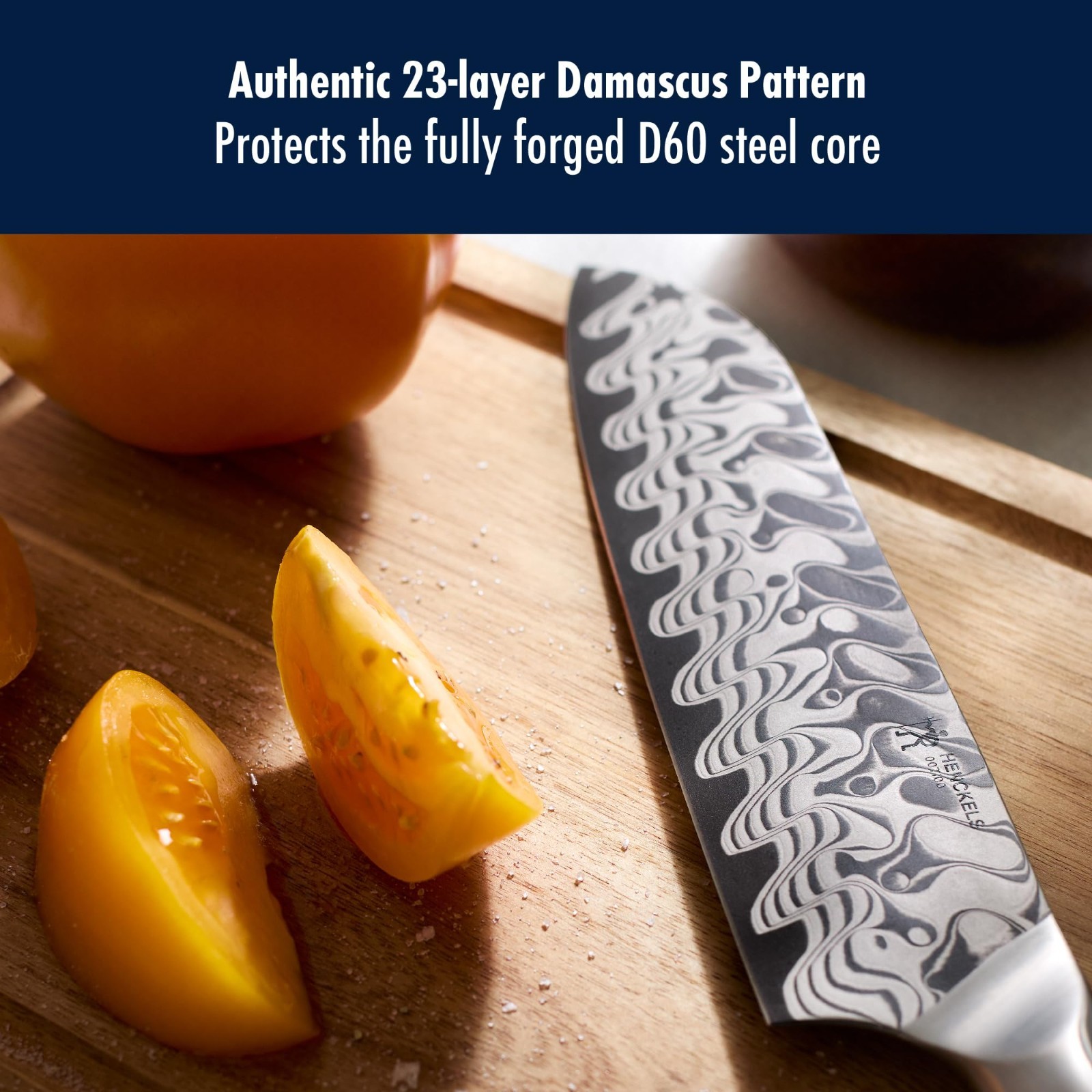 Henckels Compass Damascus Santoku Knife 7" D60 Forged Chef Kitchen Cutlery NEW