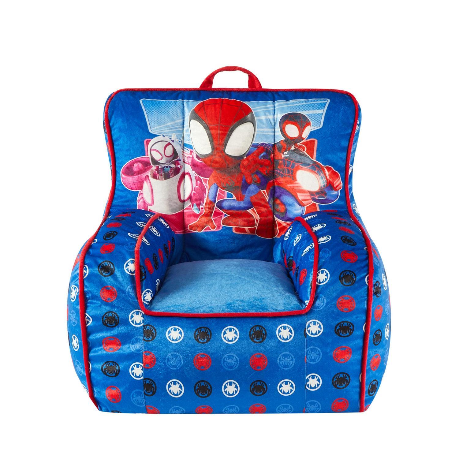 Spiderman Child Beanbag Superhero Kids Chair Cozy Soft Square 18" Seat Blue FUN