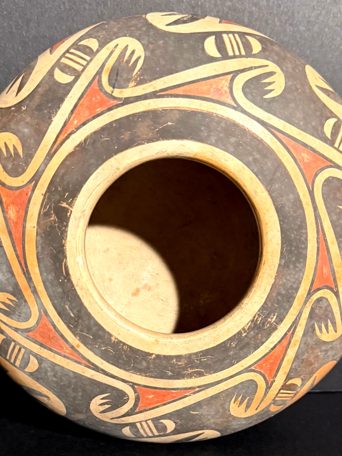 FANNIE NAMPEYO (HOPI PUEBLO,1900-1987) POLYCHROME POTTERY SEED JAR, EXCELLENT!