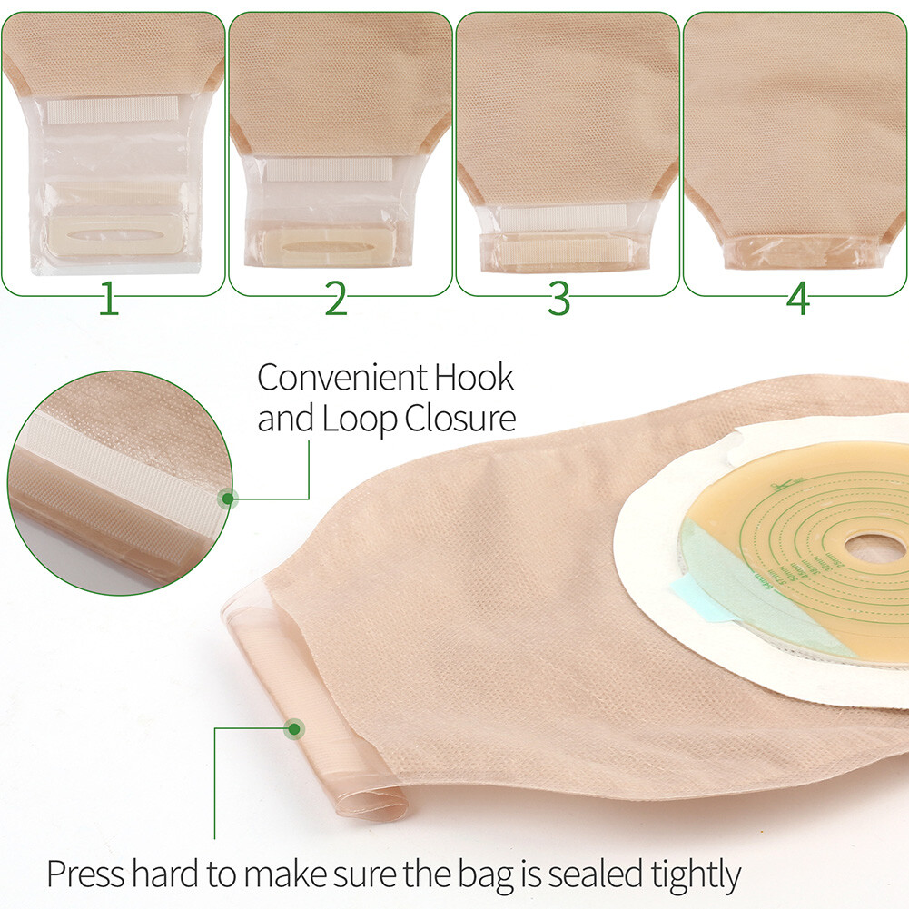 40x Ostomy Colostomy Ileostomy Stoma Care Drainable Closure Pouch Bag Cut-to-Fit