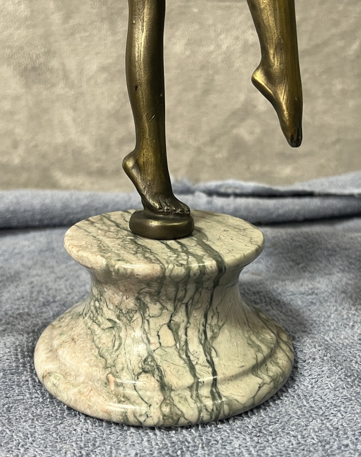 Art Deco Bronze Sculpture Statue Figurine - Hoop Girl Dancer - Marble Base