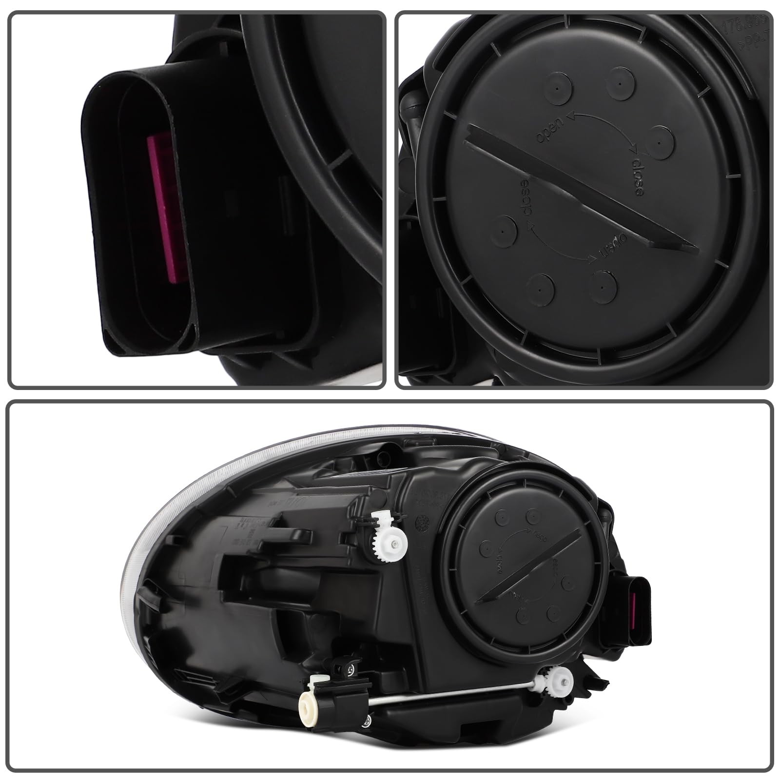 Headlight Assembly Fit for Volkswagen BEETLE 2012-2019 Chrome Housing Clear Lens