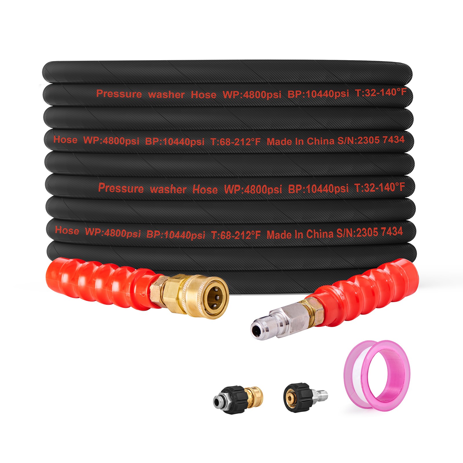 Uimoso 3/8" x 100FT 4800 PSI High Pressure Power Washer Hose Quick Connection