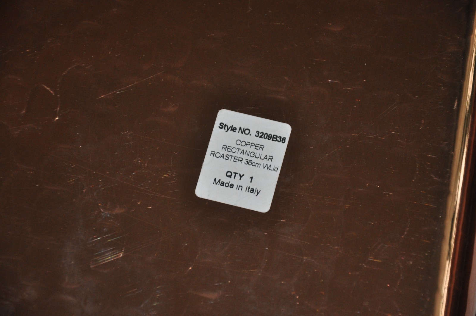 Ruffoni Historia Hammered Copper 5.5 Qt Rectangular Roasting Pan Acorn Knob