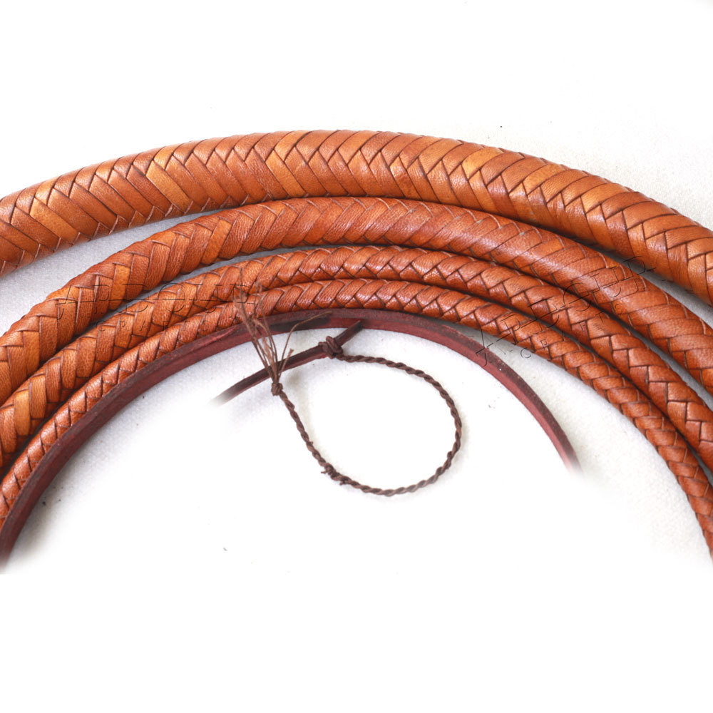 Kangaroo Leather Hide Bullwhip 04 to 16 Feet,16 Plaits Indiana Jones Bull Whip