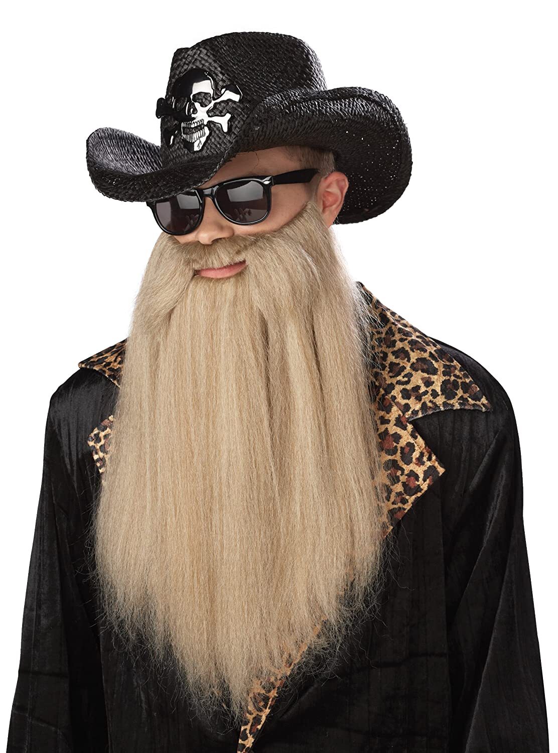 80's Blues Rocker Beard ZZ Top Fancy Dress Up Halloween Adult Costume Accessory