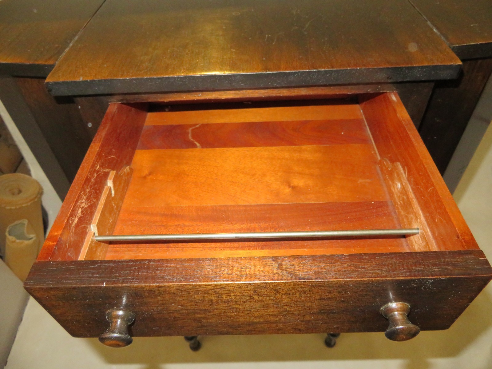 Antique 29" Imperial Solid Mahogany Martha Washington 3-Drawer Sewing Cabinet