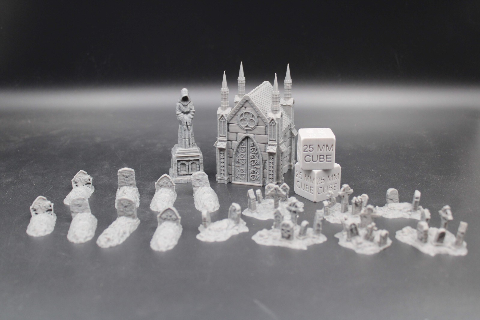 Tabletop Terrain Cemetery Mausoleum 17 Piece Set Dnd RPG Wargame Skirmish 28mm