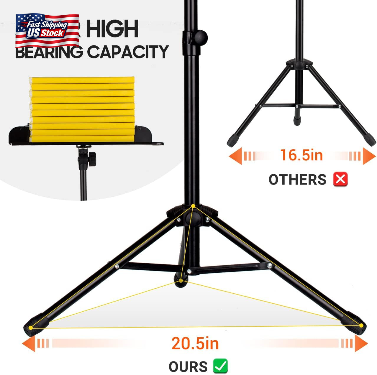 CAHAYA Music Stand for Sheet Music - Dual-Use Converts to Desktop Stand Portable