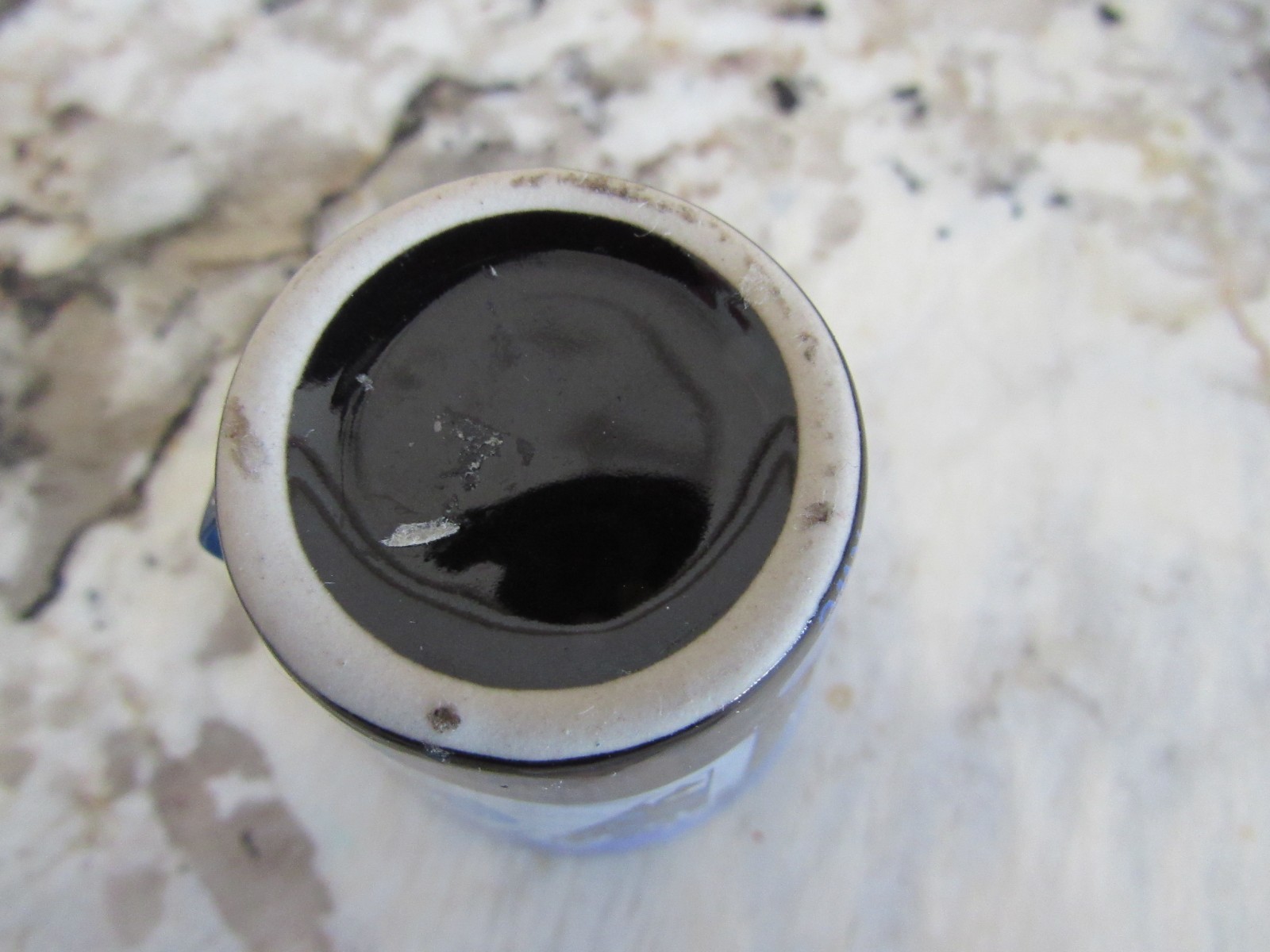 Sin City Las Vegas Nevada Black & Blue Ceramic Shot Glass w/ Spinning Dice