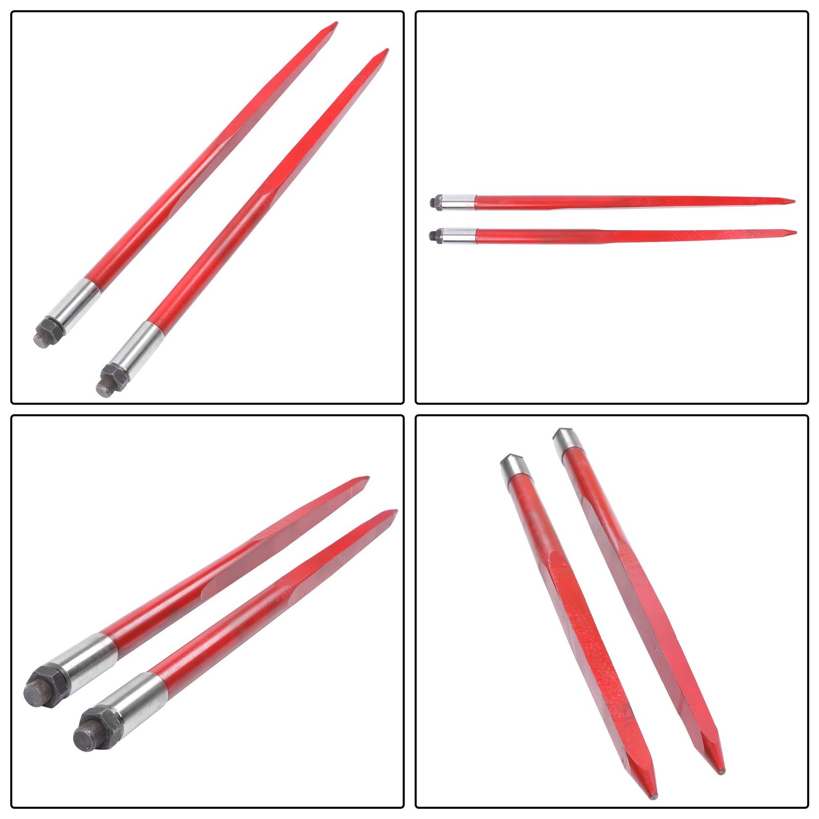 Hay Bale Spear 43 inch 2 Pack Spike Fork for Tractors Loaders