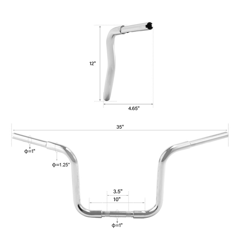 12''/14''/16"/18'' Ape Hanger 1 1/4" Handlebar Fit For Harley Sportster Softail